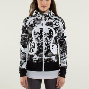 Lululemon Scuba Hoodie Stretch Brisk Bloom White Brown Size‎ 2